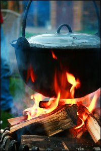 Koken op houtvuur